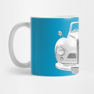 Sunbeam Talbot 90 1950s British classic car monochrome Mug